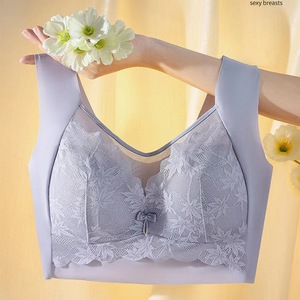 Soutien-gorge sans fil confortable grande <span class=keywords><strong>taille</strong></span> pour femme, couvrance totale, bonnets profilés sans armatures, design invisible, avec nœud, pour un excellent maintien des poitrines généreuses - Product Image 3