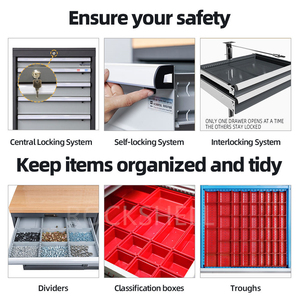 Rockshell Nhiệm Vụ Nặng Nề Công Cụ Tủ Kim Loại Công Nghiệp Cán Giỏ Hàng Kim Loại Công Cụ Xe Đẩy Với 9 Ngăn Kéo Cho Hội Thảo Werkzeugwagen - Product Image 4