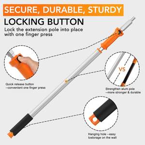 Vente en gros pour Extentool High Reach Cobweb Duster <span class=keywords><strong>Balai</strong></span> de plafond Poteau <span class=keywords><strong>télescopique</strong></span> en aluminium pour peinture de <span class=keywords><strong>gouttière</strong></span> - Product Image 2