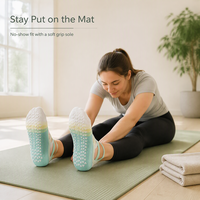 Chaussettes de yoga pour femmes, légères, confortables, invisibles, style bande élastique, effet teinture par immersion similaire