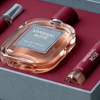 Boîte à parfum rigide réutilisable de style livre bleu magnétique de luxe personnalisée avec doublure en éponge et deux vaporisateurs de voyage