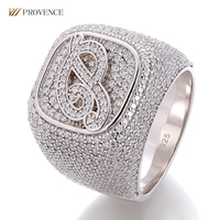 Testeur de diamants de passage personnalisé Bijoux Hip Hop 18K 14K 10K Or blanc massif Version large Bague Moissanite DEF VVS glacée pour hommes