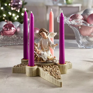 Candelabro <span class=keywords><strong>de</strong></span> Adviento con Ángel <span class=keywords><strong>de</strong></span> <span class=keywords><strong>la</strong></span> Natividad, Decoración para Bautizo, Centro <span class=keywords><strong>de</strong></span> Mesa Religioso, Regalo <span class=keywords><strong>de</strong></span> Navidad - Product Image 1