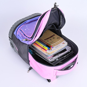 Zaino Trolley per studenti delle scuole medie e medie alla moda ruote da viaggio a doppia spalla per ragazze elementari in poliestere - Product Image 5