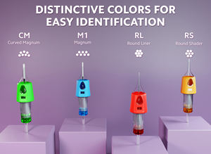 ตลับเข็มสักลาย <span class=keywords><strong>OUO</strong></span> รุ่นใหม่ปี 2023 สีส้ม 16 ชิ้น/แพ็ค แบบ RS Round Shader ความยาว 4 มม. ผลิตจากสแตนเลส 316 และด้ามจับซิลิโคน IMA - Product Image 5