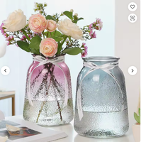 Vase en verre transparent minimaliste moderne pour centre de table de fleurs séchées, décoration de salon, décoration de la maison