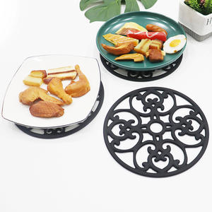 Juego de posavasos de silicona tradicional de 3 piezas de estilo americano europeo, almohadilla de maceta Jacquard para Amazon, soporte de placa europea, aislamiento <span class=keywords><strong>Lea</strong></span> - Product Image 2