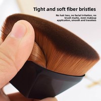 Pinceau de maquillage Z001 Magic Foundation Brush, sans traces, ne retient pas la poudre, portable, tête plate en forme de pétale, fibres synthétiques, manche en plastique