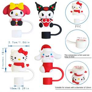10mm Straw <b>Dust</b> <b>Cap</b> Protectors Drinking Straw Charm Cover Topper Christmas Straw Cover - Product Image 4