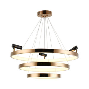 Đèn Chùm Bắc Âu Chiếu Sáng Trong Nhà Đèn Treo Hình Tròn Nhiều Tầng Đèn Chùm & Đèn Treo Trần Hình Tròn Màu Vàng Hồng Sang Trọng - Product Image 1