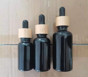 Flacon en verre de 5, 10, 15, 20, 30 ml, flacon compte-gouttes, compte-gouttes en bambou et en bois, logo sérigraphié - Product Image 2