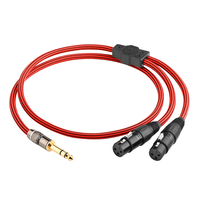 Câble audio Hifi 6,5 mm TRS vers double XLR mâle/femelle avec fiche audio en cuivre pur plaqué or pour mixeur, décodeur, amplificateur 6,5 XLR