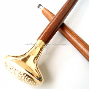 Bastón de Latón con Mango de Diseño Antiguo, Bastón de Madera, Bastón Náutico de 36 Pulgadas, Regalo para Mamá y Papá - Product Image 1