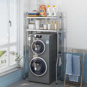 Stainless Steel Bathroom Storage Rack 3 Tier Freestanding Toilet <b>Shelf</b> With <b>Hooks</b> For Bathroom Organization - Product Image 2