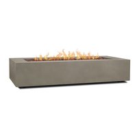 Foyer à gaz rectangulaire de haute qualité, foyer en béton avec verre de feu, mobilier de jardin