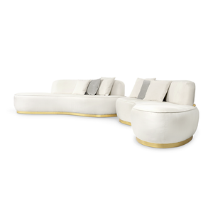 Divano Curvo Italiano Minimalista di Alta Gamma, Modello di Lusso per Ville e Appartamenti di Grandi Dimensioni, Set di Divani per Soggiorno e Area Ricevimento - Product Image 4