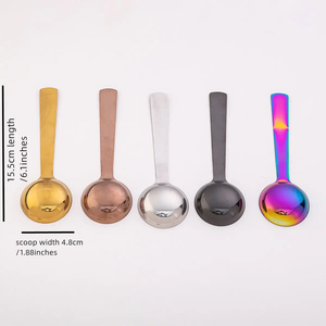 Cuchara medidora de metal con mango largo de 15ml, 20ml, 30ml, logotipo personalizado, cuchara de café dorada de acero inoxidable 304, venta al por mayor - Product Image 2