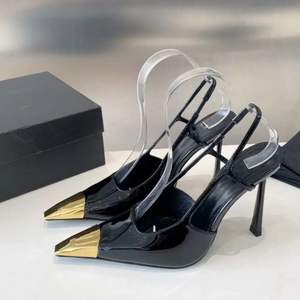 Décolleté Chic Slingback a Punta Chiusa con Tacco e Fiocco Nero Scarpe Sexy da Donna - Product Image 3