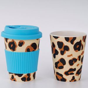 แก้วกาแฟแบบพกพาขนาด 12 ออนซ์ 350 มล. ทำจากใยไผ่ธรรมชาติ ใช้ซ้ำได้ เป็นมิตรต่อสิ่งแวดล้อม พร้อมฝาปิดซิลิโคนกันรั่ว - Product Image 5