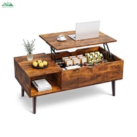 Table basse convertible Wayon moderne, durable, simple, en bois, pliable, écologique, avec structure métallique, multifonctionnelle, facile à nettoyer, pour le salon