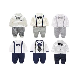Ropa para Recién Nacidos OEM/ODM, Mono de Bebé 100% Algodón, Diseño Moderno, Color Azul Marino, Ropa Neonatal - Product Image 1
