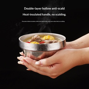 Pure Titanium Metal Double-Layer Insulated Anti-Scalding Children's Small Bowl Modern Minimalist Design Home Outdoor Use <b>Light</b> - Product Image 1