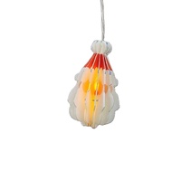 Lanterne en origami personnalisée QF, 7 cm, papier artisanal, Père Noël, LED, décoration de festival d'intérieur, pendentif, décoration suspendue de Père Noël