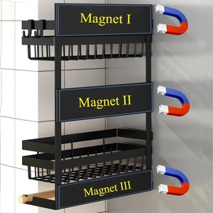 Étagère de cuisine gain de place pour assaisonnements, support robuste pour armoire, étagères flottantes, <span class=keywords><strong>rangement</strong></span> d'<span class=keywords><strong>épices</strong></span>, support métallique réglable à double niveau - Product Image 4