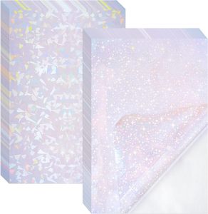 Verre cassé et étoiles superposition de stratifié holographique transparent papier autocollant <span class=keywords><strong>laser</strong></span> en vinyle auto-adhésif pour <span class=keywords><strong>imprimante</strong></span> à jet d'encre - Product Image 1