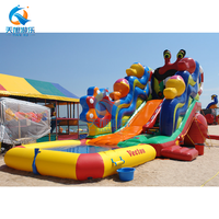 Grand parc aquatique gonflable en PVC, toboggan aquatique géant d'extérieur, toboggan aquatique gonflable pas cher avec piscine pour adultes et enfants, toboggan aquatique commercial