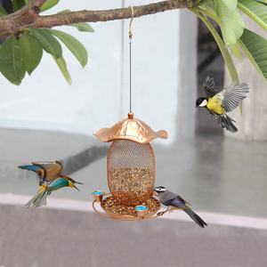 Novo jardim ao ar livre Metal pássaro alimentador esquilo-prova Lotus folha Design colibri água alimentador pendurado tipo encaixotado comida - Product Image 4