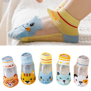 Chaussettes mi-mollet tricotées en soie glacée pour enfants pour <span class=keywords><strong>le</strong></span> printemps été respirant garçons filles chaussettes de <span class=keywords><strong>bateau</strong></span> haut équipage chaussettes courtes en gros - Product Image 6