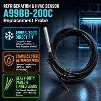 A99BB-200C Sensor Suhu Tahan Air Akurasi 1C untuk Kolam Renang Kulkas Seri A421 Suhu Elektronik