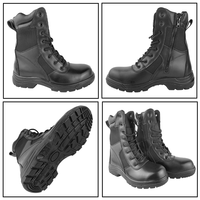 Chaussures tactiques de sécurité à embout d'acier avec fermeture éclair, unisexes, à lacets, chaussures de désert respirantes, bottes de randonnée et d'entraînement en plein air
