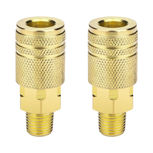 2 пары 1/4 "NPT M-Style высокопоточные латунные быстросоединительные фитинги для воздушных шлангов новые промышленные соединители для воздушных компрессоров OEM - Product Image 1