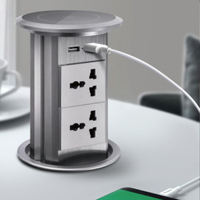 Prise de courant intelligente pour bureau, nouveau design, étanche, chargeur sans fil, type C USB universel, pour prise de courant escamotable, prise de courant de table