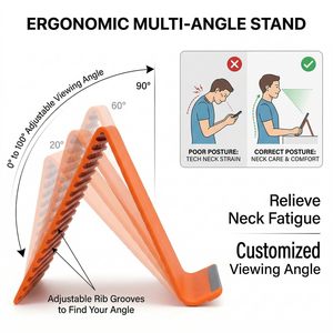 Portable <b>Foldable</b> Silicone Phone Holder Flexible Adjustable Stand Anti-Slip Phone Grip <b>Desk</b> Lay Flat - Product Image 4