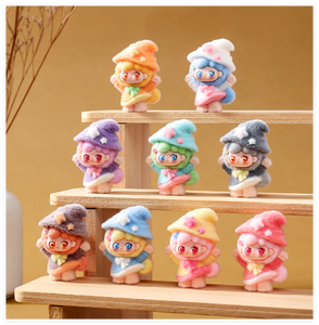 Wholesale Resin Cartoon Flocking Rabbit Girl and Boy Figurines for Blind Bag Toys