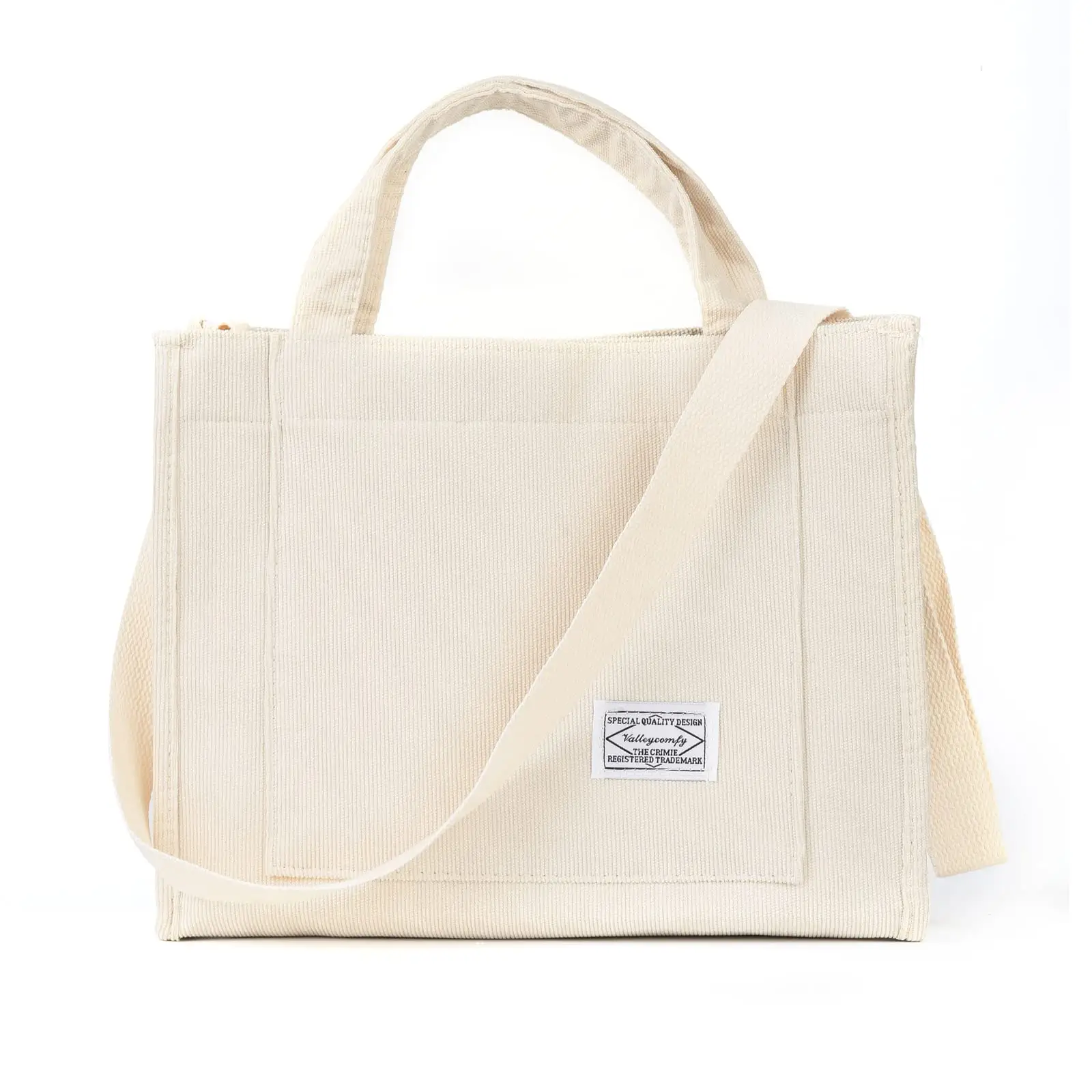 Bolsas de mensajero ecológicas de hombro de lona de pana para mujer personalizadas, pequeñas bolsas cruzadas de algodón informales, bolsa de compras de almacenamiento