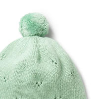 Bonnet tricoté mignon pour bébé Bonnet à tricoter avec oreillettes Chapeaux en coton nouveau-né Pom Pom Garder au chaud Bonnets nouveau-né avec corde