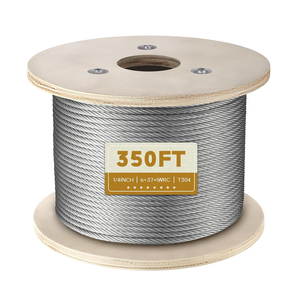 <span class=keywords><strong>Cable</strong></span> <span class=keywords><strong>de</strong></span> <span class=keywords><strong>acero</strong></span> inoxidable 304 <span class=keywords><strong>de</strong></span> 350 pies y 1/4 <span class=keywords><strong>de</strong></span> pulgada, resistente, con 6x37 hilos, tipo <span class=keywords><strong>cable</strong></span> aeronáutico, <span class=keywords><strong>para</strong></span> tendederos y barandillas <span class=keywords><strong>de</strong></span> bricolaje - Product Image 3