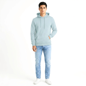 Sweat-shirts à capuche pour hommes en couleur unie, personnalisables avec votre propre logo, 100% coton, matière respirante, sweat-shirts à capuche décontractés pour l'hiver - Product Image 1