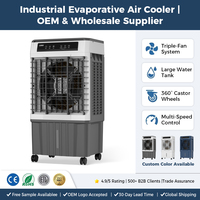 Climatiseur portable d'intérieur avec réservoir d'eau de 30 L, refroidisseur d'air évaporatif sur pied pour la maison, le bureau et le magasin
