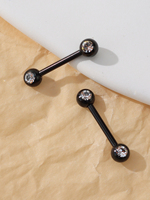 Anneaux de téton en acier inoxydable, anneaux de langue, barbells, anneaux de téton avec diamants CZ, bijoux de piercing corporel pour femmes et hommes