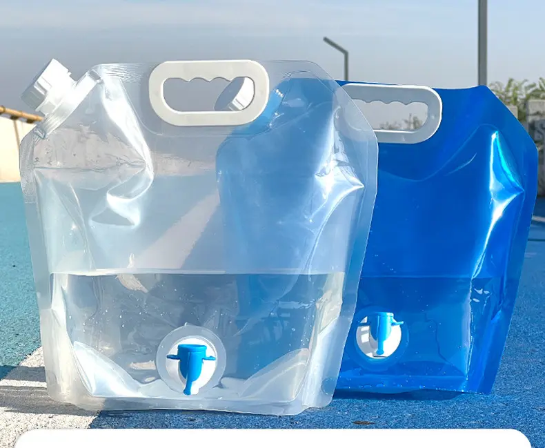 Bottiglia d'acqua pieghevole contenitore pieghevole pieghevole borsa per l'acqua di sopravvivenza da campeggio all'aperto
