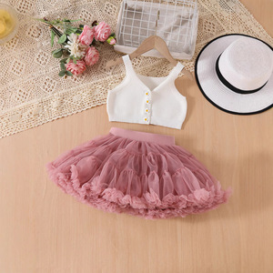 NOVEDAD DE VERANO 2025, traje de falda tutú de princesa bonita <span class=keywords><strong>para</strong></span> mujer, Chaleco de punto Floral transfronterizo europeo americano, chaleco informal de encaje <span class=keywords><strong>para</strong></span> niños - Product Image 6