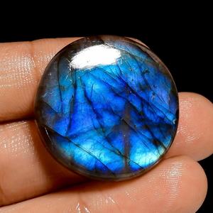 จี้หินลาบราดอไรต์ทรงกลมธรรมชาติ DIY เครื่องประดับหินมูนสโตนสีฟ้าประกาย สร้อยคอทำมือ ของขวัญสำหรับผู้หญิง - Product Image 3