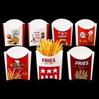 Boîte à frites en papier personnalisée, emballage alimentaire jetable, conteneur à collation en carton pour la restauration rapide