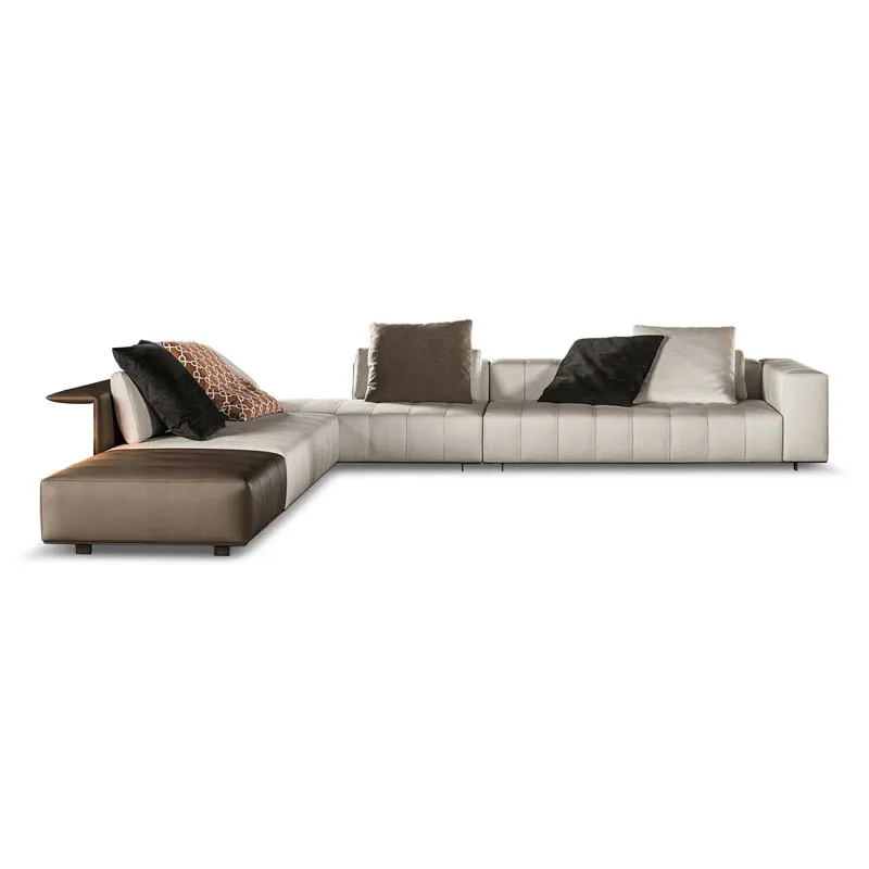 Modern minimalist tasarımcı İtalyan minimalist ışık lüks köşe küçük apartman oturma odası kumaş zanaat kanepe