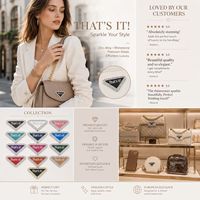 Charm con Logotipo Triangular Personalizado, Borde de Cristal, Centro Esmaltado con Monograma de Letras, 13 Opciones de Color, Etiqueta con Diseño de Logotipo